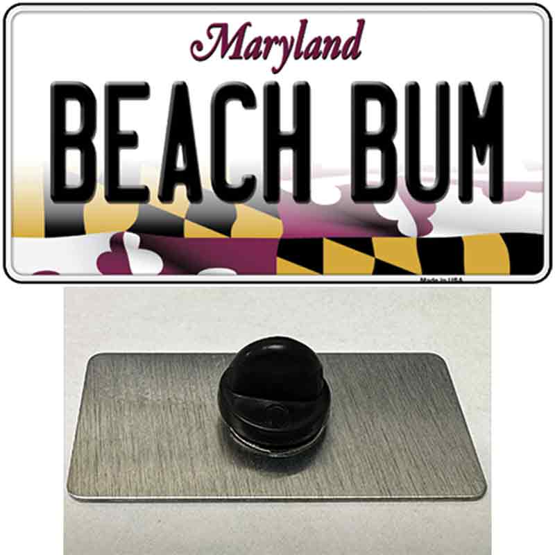 Beach Bum Maryland Novelty Metal Hat Pin