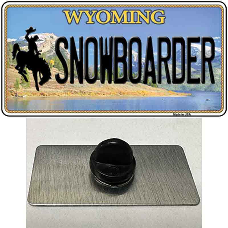 Snowboarder Wyoming Novelty Metal Hat Pin