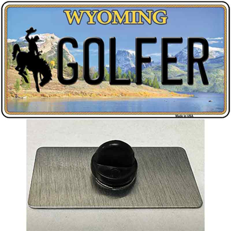 Golfer Wyoming Novelty Metal Hat Pin