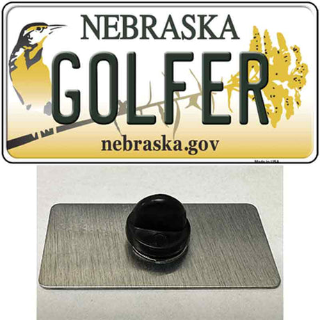 Golfer Nebraska Novelty Metal Hat Pin