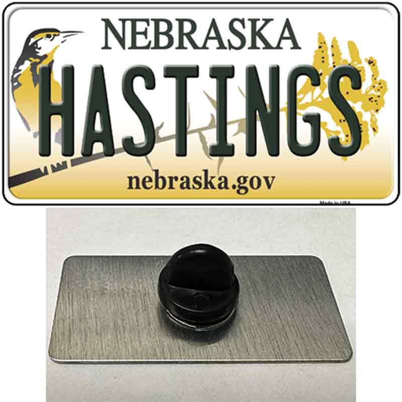 Hastings Nebraska Novelty Metal Hat Pin