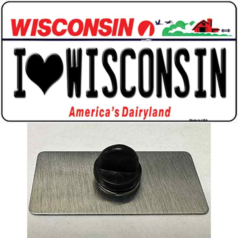 I Love Wisconsin Novelty Metal Hat Pin