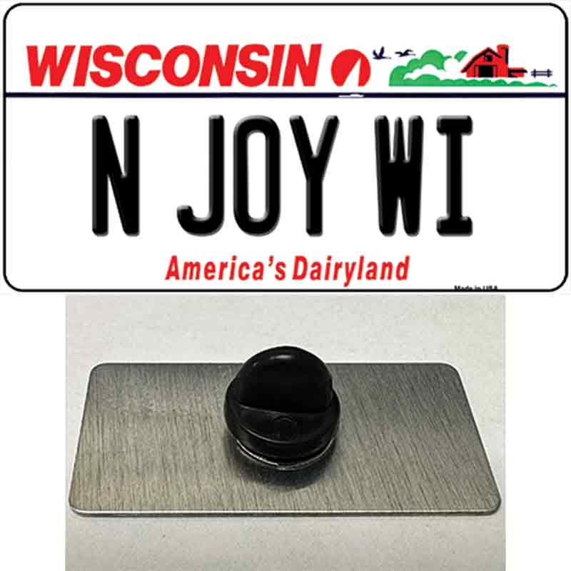 N Joy WI Wisconsin Novelty Metal Hat Pin