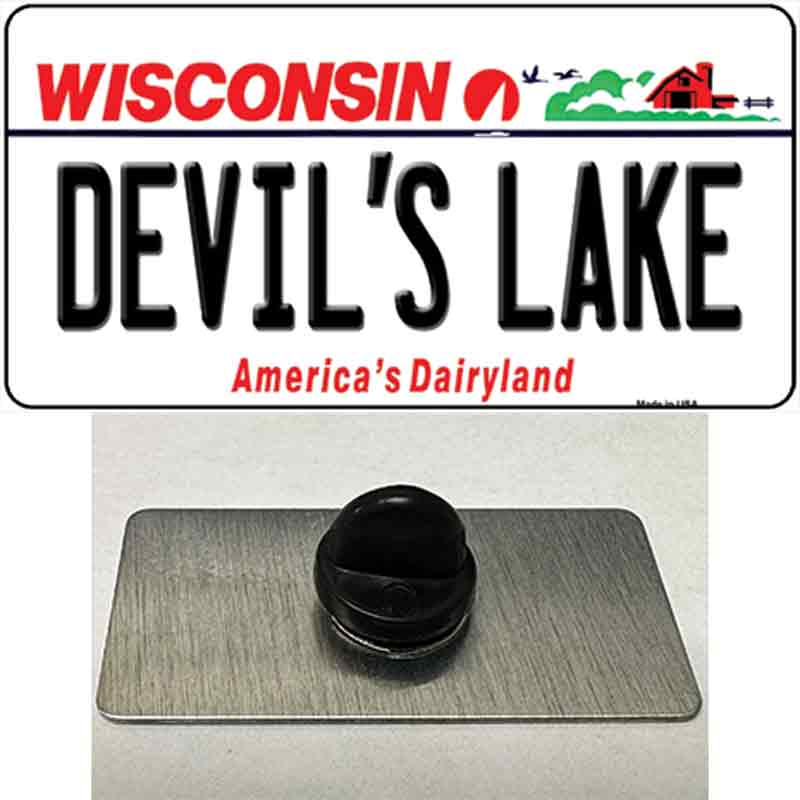 Devils Lake Wisconsin Novelty Metal Hat Pin