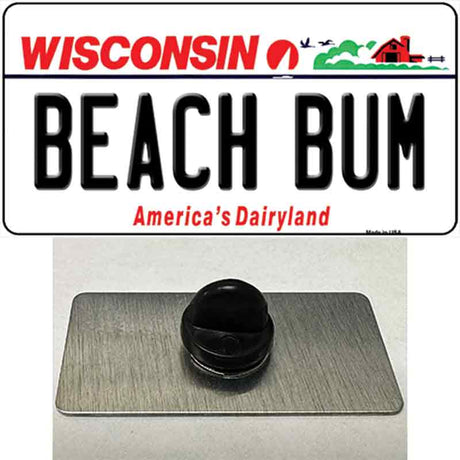 Beach Bum Wisconsin Novelty Metal Hat Pin