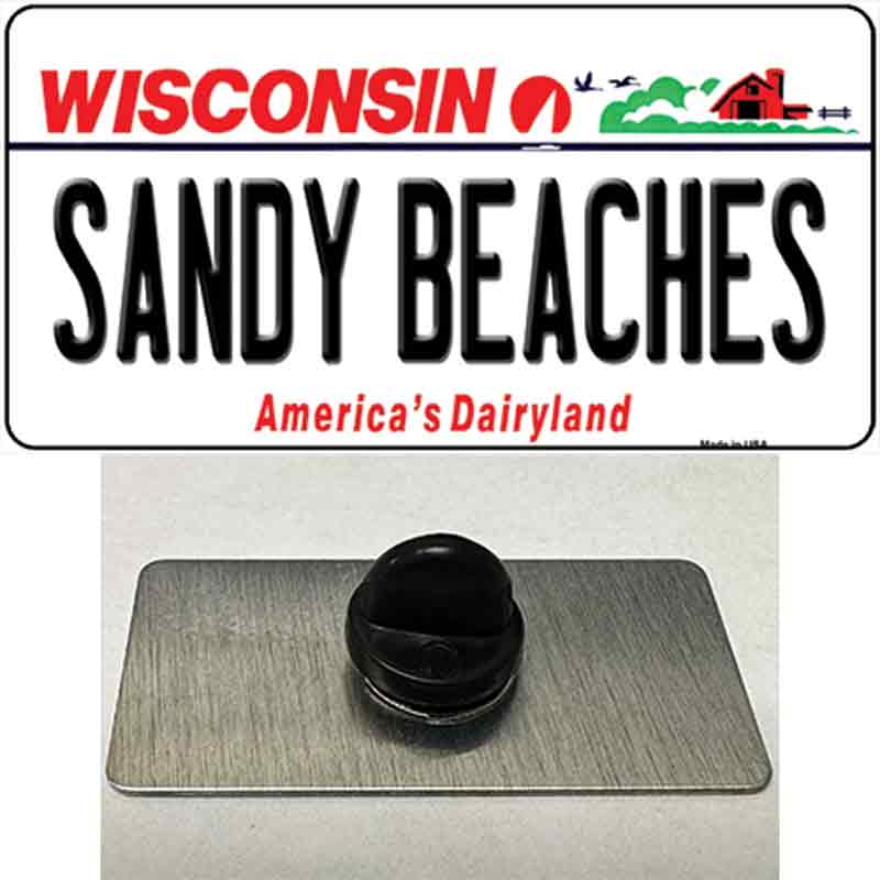 Sandy Beaches Wisconsin Novelty Metal Hat Pin