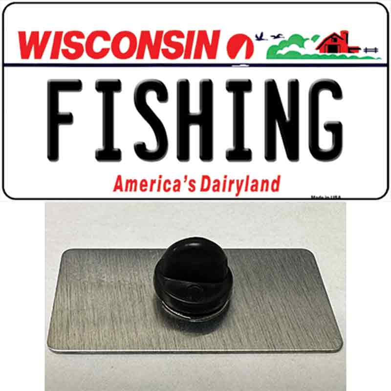 Fishing Wisconsin Novelty Metal Hat Pin