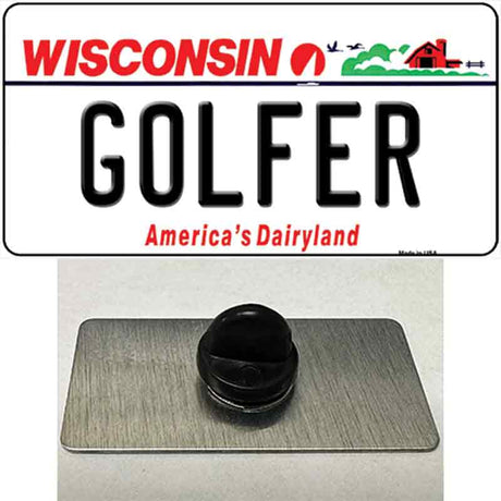 Golfer Wisconsin Novelty Metal Hat Pin