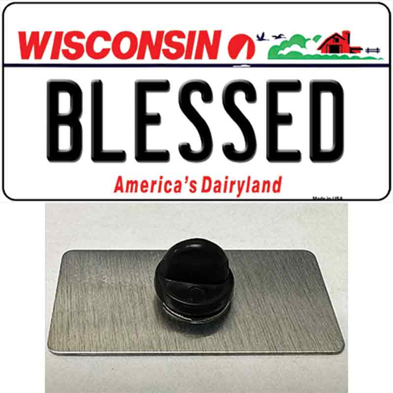 Blessed Wisconsin Novelty Metal Hat Pin