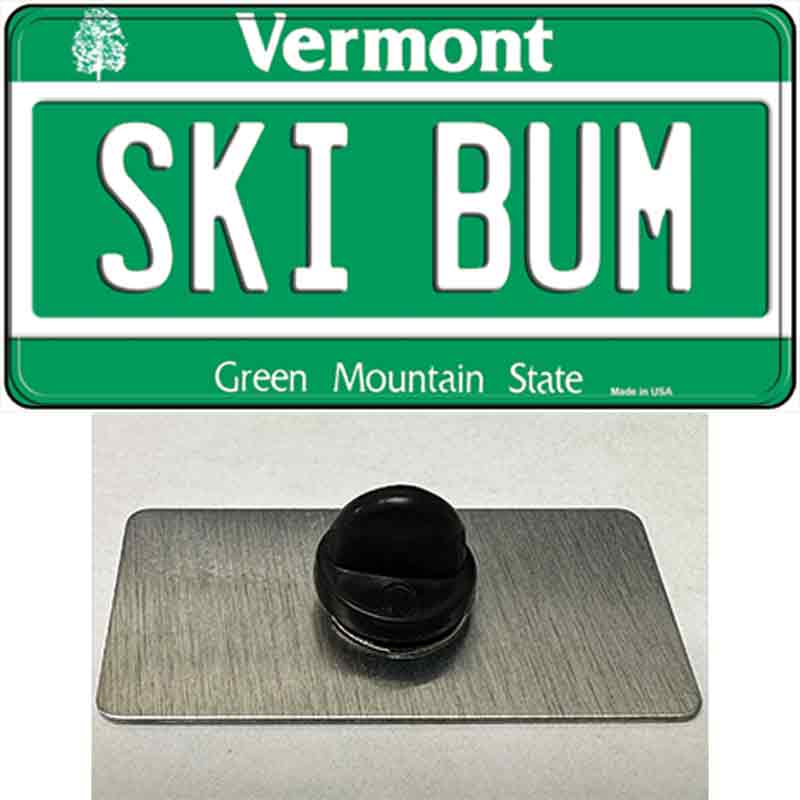 Ski Bum Vermont Novelty Metal Hat Pin