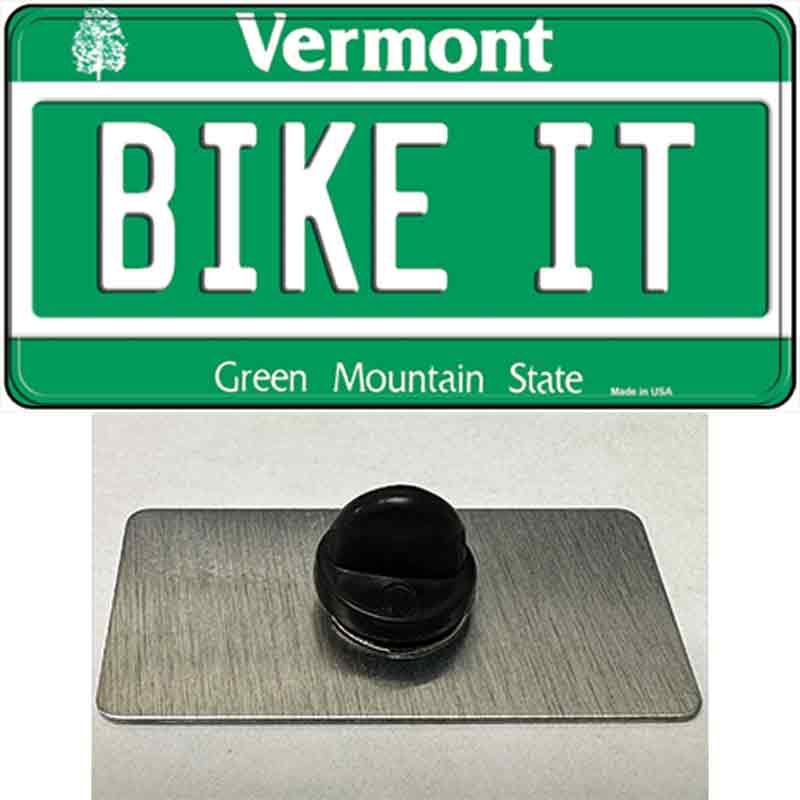 Bike It Vermont Novelty Metal Hat Pin