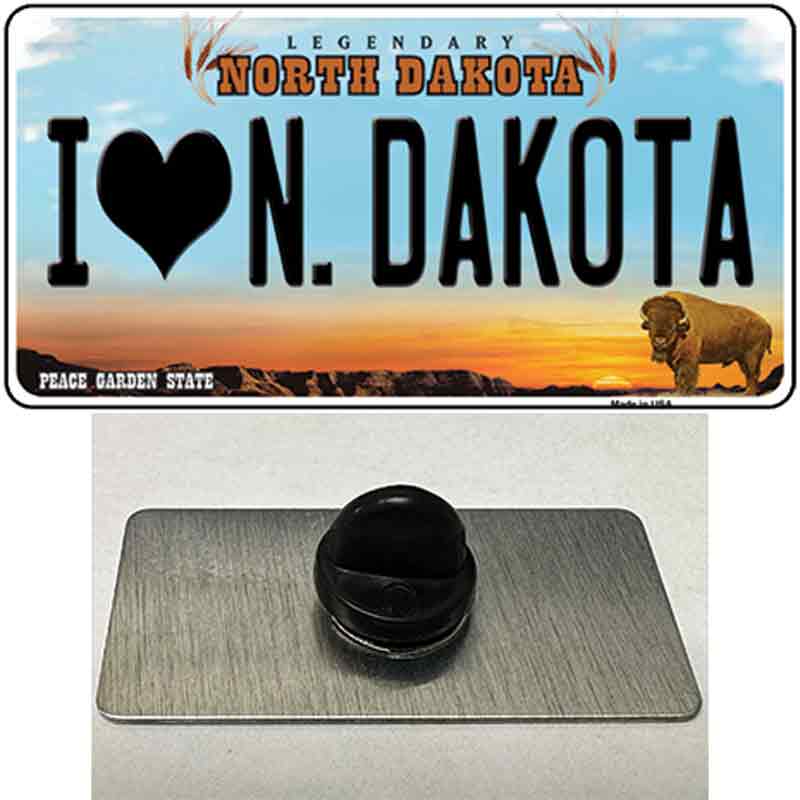 I Love North Dakota Novelty Metal Hat Pin