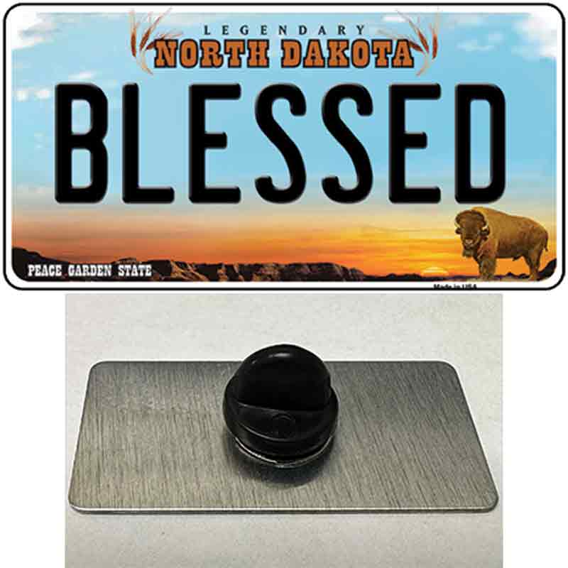 Blessed North Dakota Novelty Metal Hat Pin