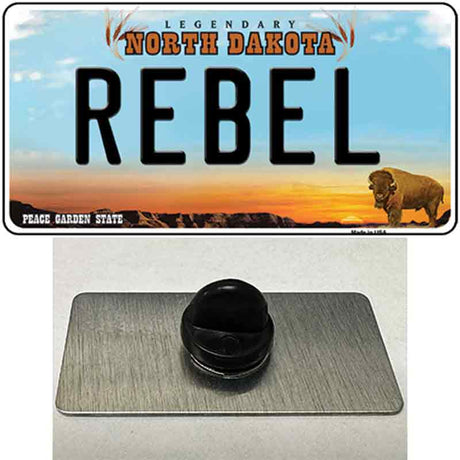 Rebel North Dakota Novelty Metal Hat Pin