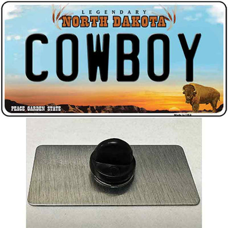 Cowboy North Dakota Novelty Metal Hat Pin