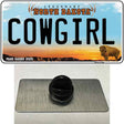 Cowgirl North Dakota Novelty Metal Hat Pin