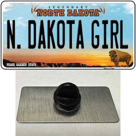 N Dakota Girl North Dakota Novelty Metal Hat Pin