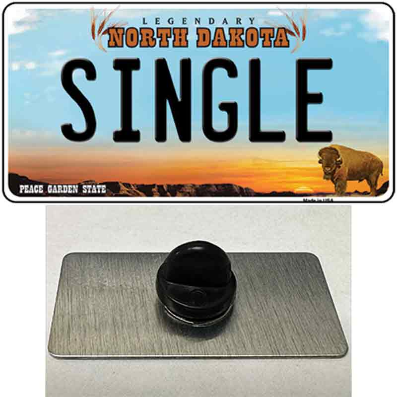 Single North Dakota Novelty Metal Hat Pin