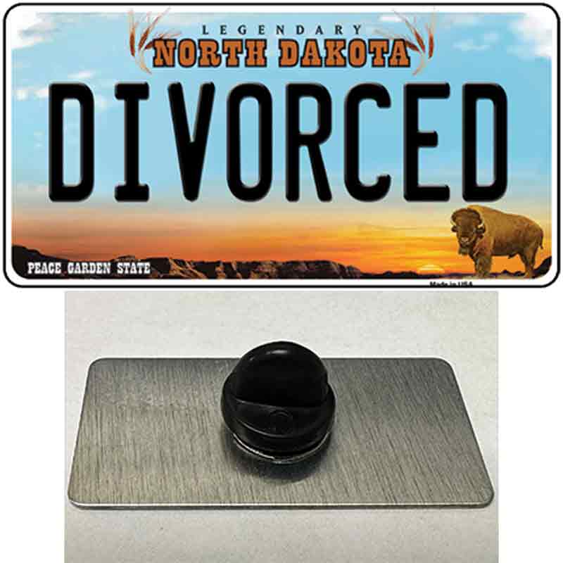 Divorced North Dakota Novelty Metal Hat Pin