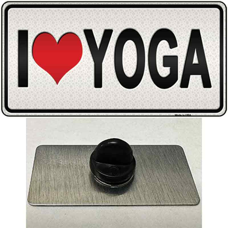 I Love Yoga Silver Novelty Metal Hat Pin