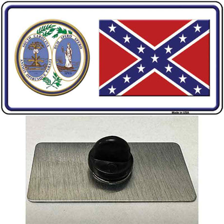 Confederate Flag South Carolina Seal Novelty Metal Hat Pin