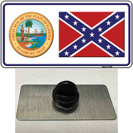 Confederate Flag Florida Seal Novelty Metal Hat Pin