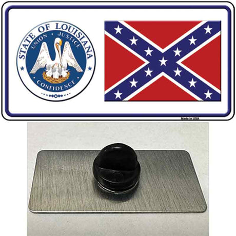 Confederate Flag Louisiana Seal Novelty Metal Hat Pin