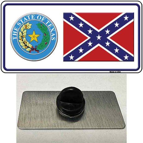 Confederate Flag Texas Seal Novelty Metal Hat Pin