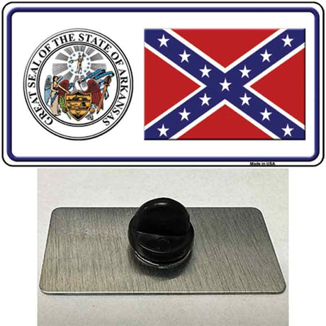 Confederate Flag Arkansas Seal Novelty Metal Hat Pin