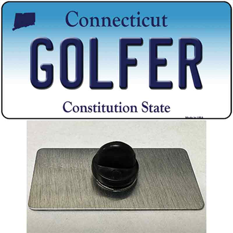 Golfer Connecticut Novelty Metal Hat Pin