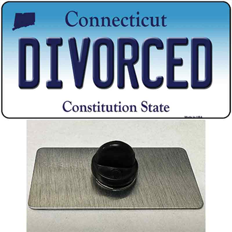 Divorced Connecticut Novelty Metal Hat Pin