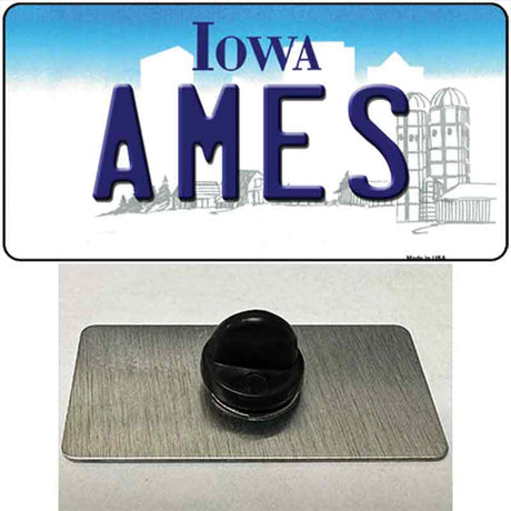 Ames Iowa Novelty Metal Hat Pin