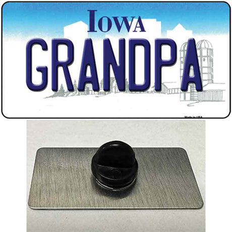 Grandpa Iowa Novelty Metal Hat Pin