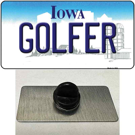 Golfer Iowa Novelty Metal Hat Pin