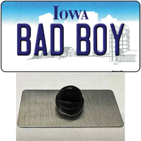 Bad Boy Iowa Novelty Metal Hat Pin