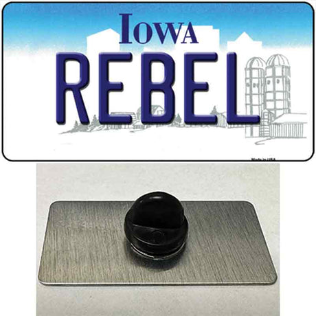 Rebel Iowa Novelty Metal Hat Pin