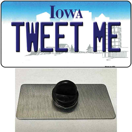 Tweet Me Iowa Novelty Metal Hat Pin