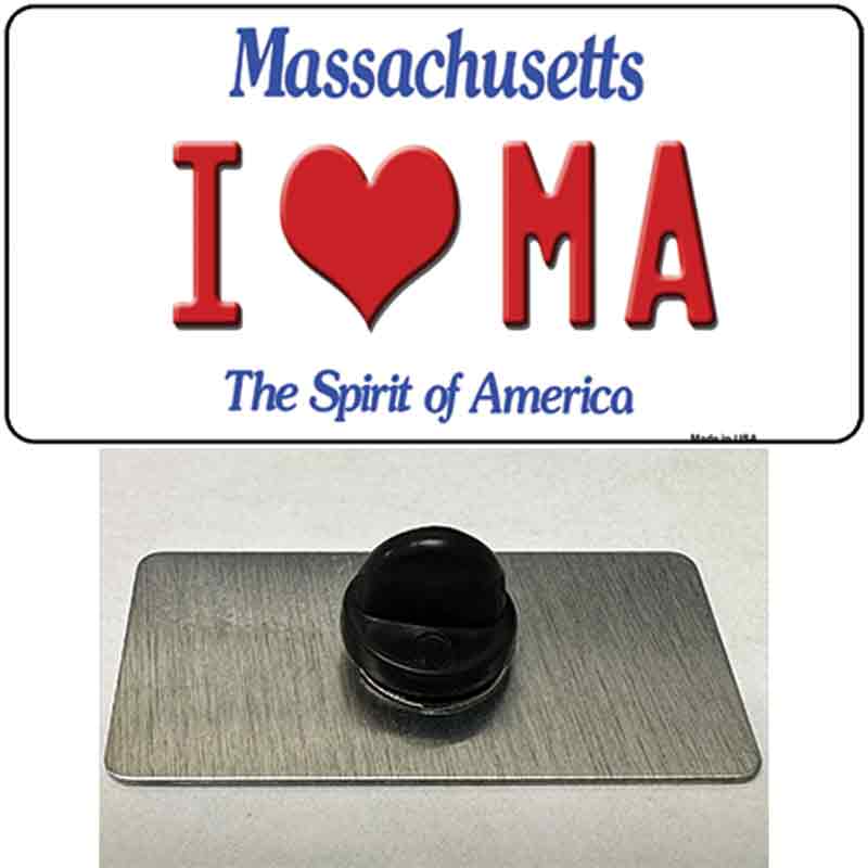 I Love Massachusetts Novelty Metal Hat Pin