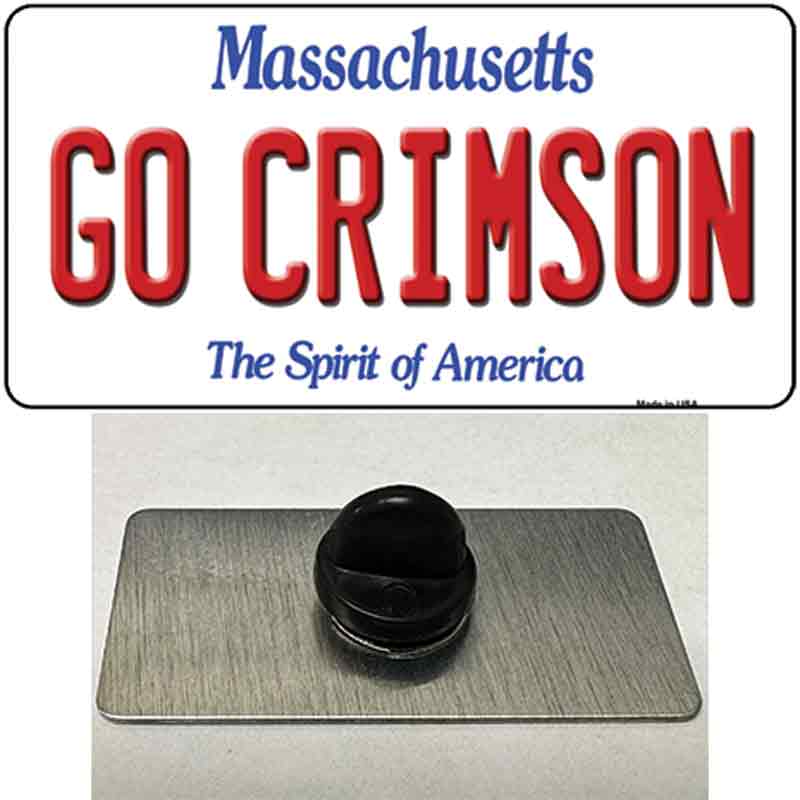 Go Crimson Massachusetts Novelty Metal Hat Pin