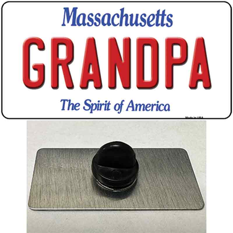 Grandpa Massachusetts Novelty Metal Hat Pin