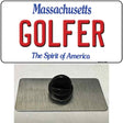 Golfer Massachusetts Novelty Metal Hat Pin