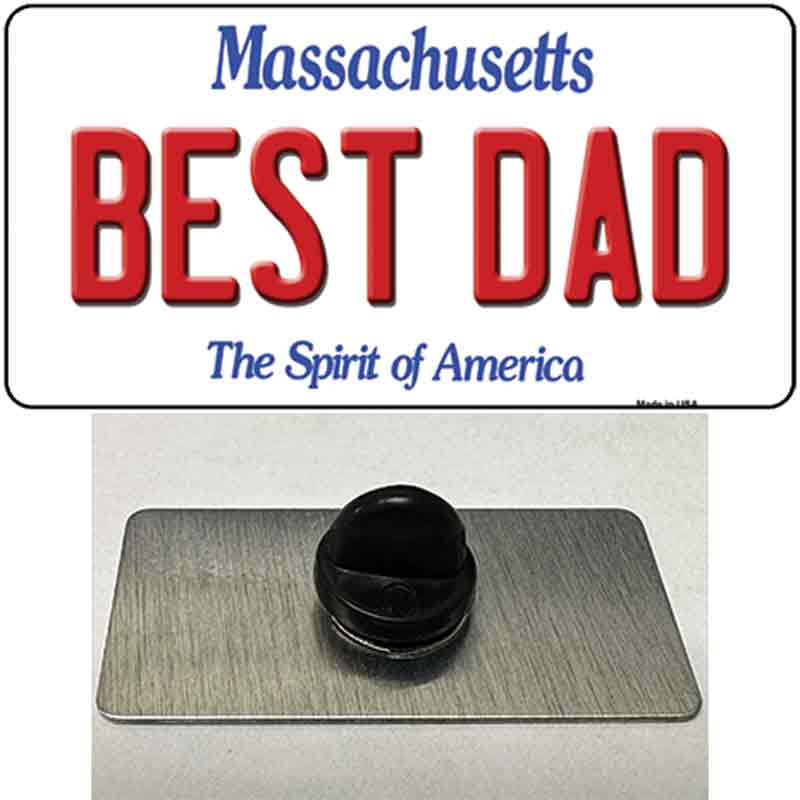 Best Dad Massachusetts Novelty Metal Hat Pin