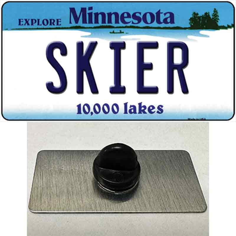 Skier Minnesota State Novelty Metal Hat Pin