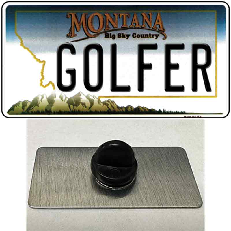 Golfer Montana State Novelty Metal Hat Pin