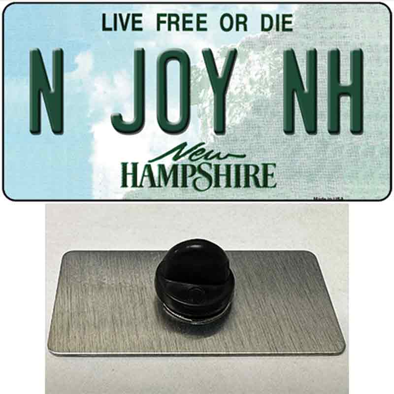 N Joy NH New Hampshire State Novelty Metal Hat Pin