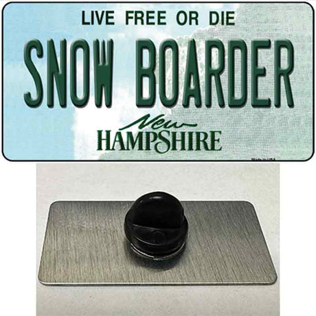 Snow Boarder New Hampshire State Novelty Metal Hat Pin