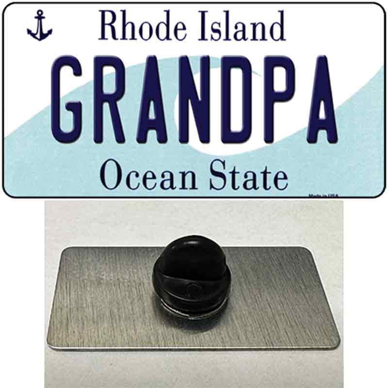 Grandpa Rhode Island State Novelty Metal Hat Pin