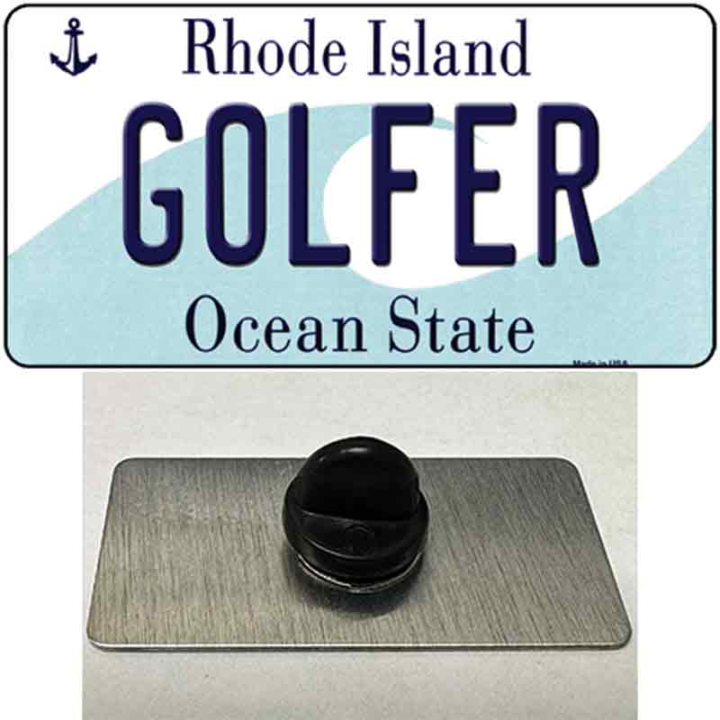 Golfer Rhode Island State Novelty Metal Hat Pin