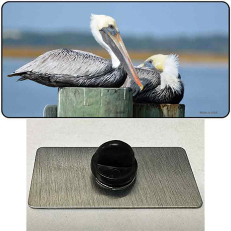 Pelican Two On Pier Novelty Metal Hat Pin