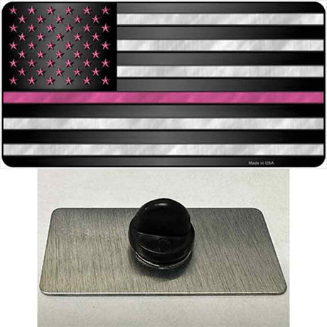 Thin Pink Line With Pink Stars Novelty Metal Hat Pin